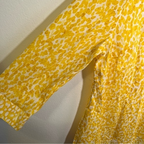 Charter Club Split Neck Tunic Top Yellow White Beaded - Picture 5 of 11